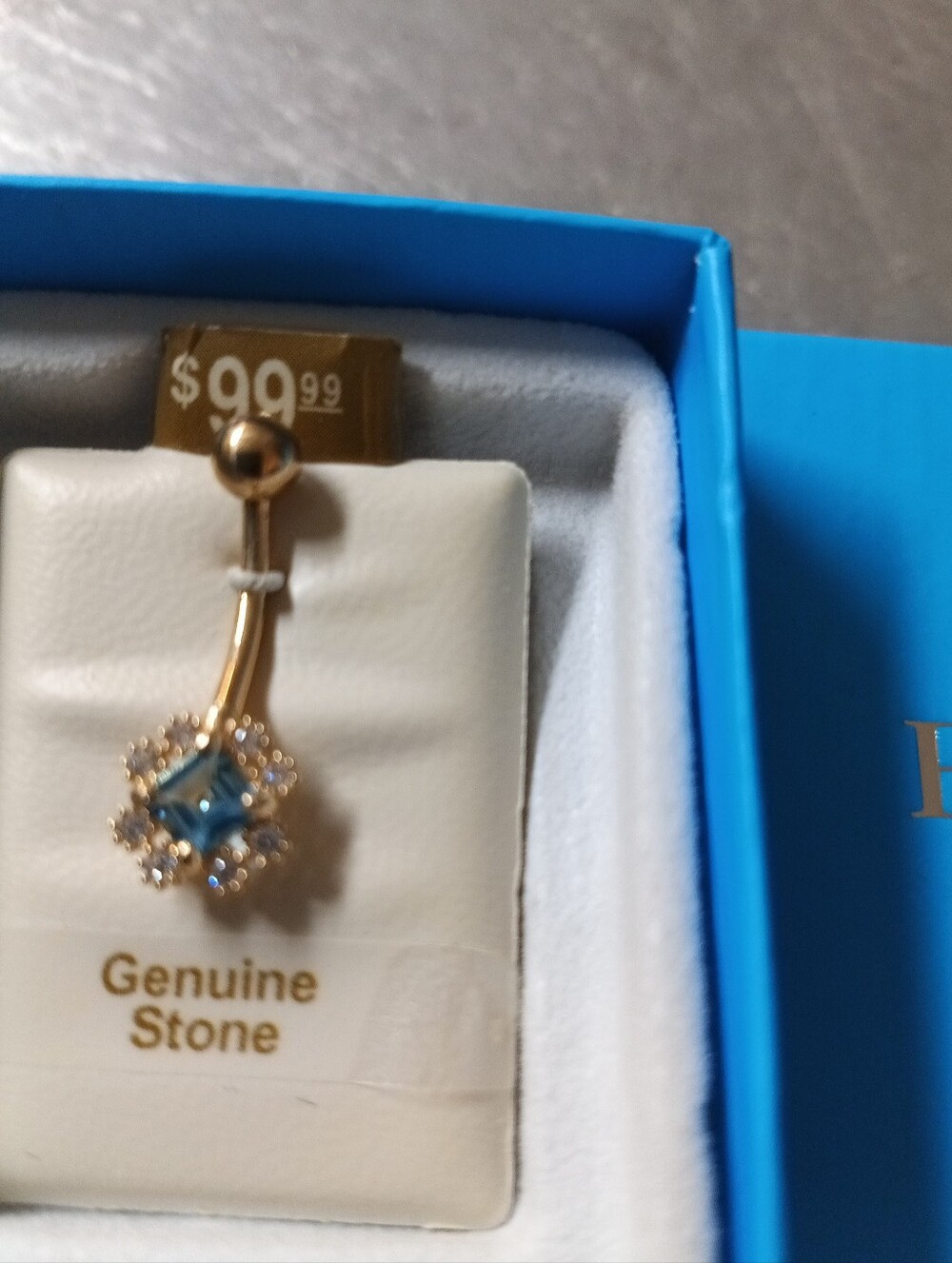 10 Karat Gold NWT And Aquamarine Naval Ring